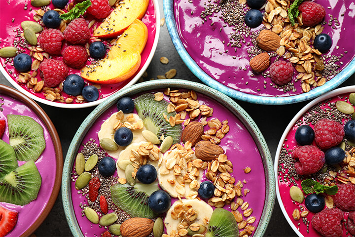 Acai smoothie bowls.