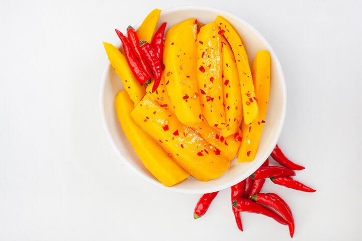 mango and hot peppers