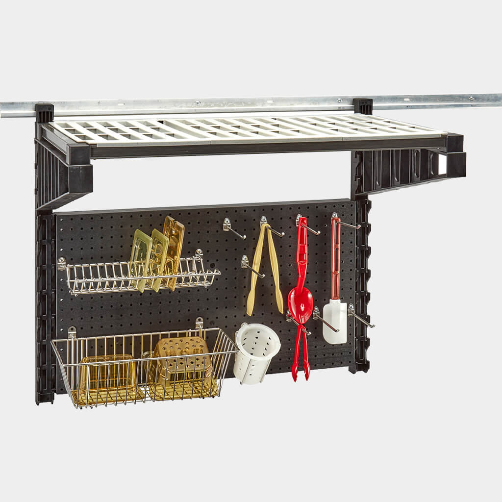 Wall shelving station kit.