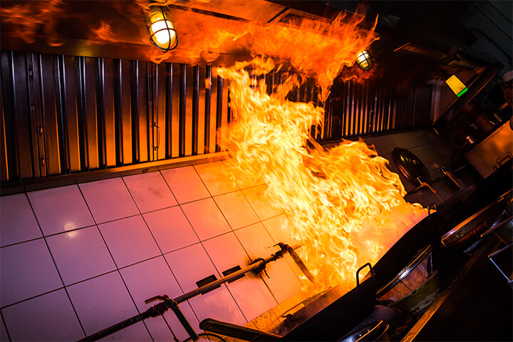 A kitchen fire.