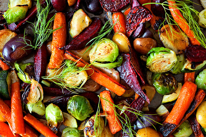 Roasted vegetables.