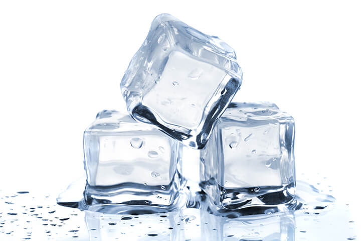 Ice cubes, melting in a pile.