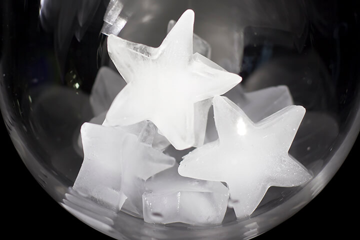 Ice in the shape of stars.