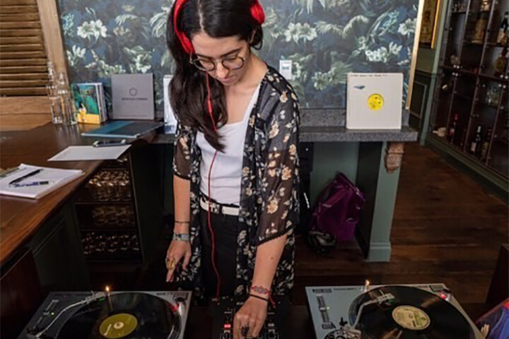 A customer playing music on Wednesdays.