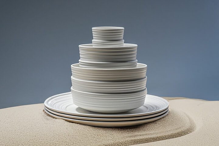 Some types of plastic, like water bottles made from PET, are recyclable, and can be further repurposed into dinnerware.