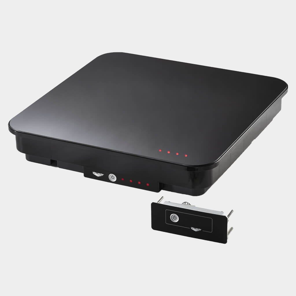 The 120-volt 300-watt Mirage Drop-In Induction Warmer by Vollrath has four power levels, a sleek profile, and is NSF-certified.