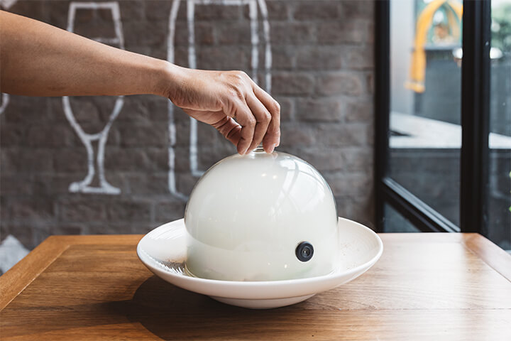 Aromatics contained in a cloche. 