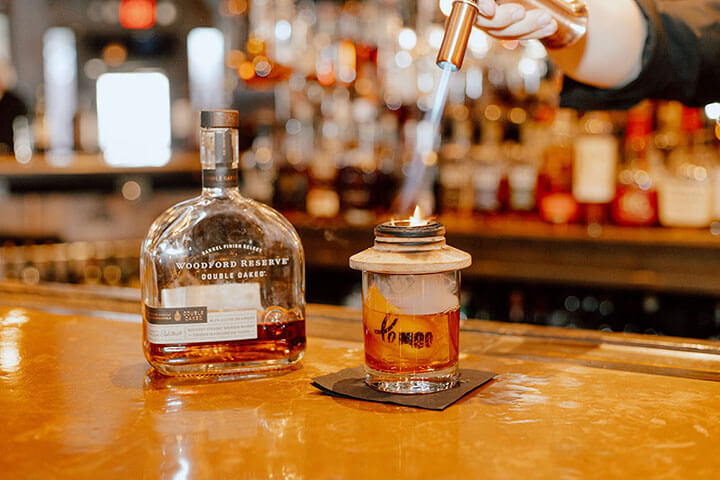 The bourbon program at Le Moo.