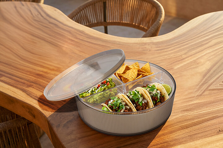 10.5" Round Gatsby™ Bento Box Set - Three Compartments.