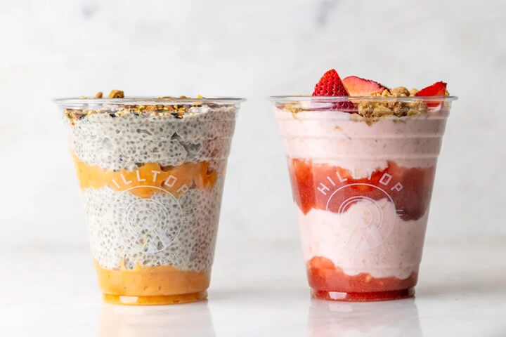 Expect healthy ingredients like chia seeds, fruit, and overnight oats.