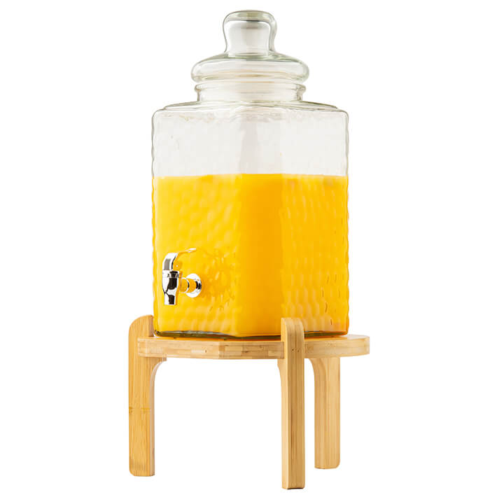 Beverage stand in wood.