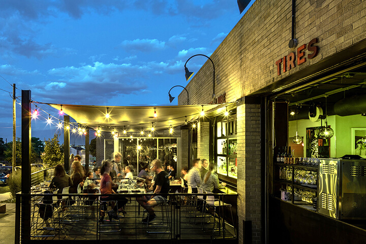 The patio at Root Down in Denver, CO. 