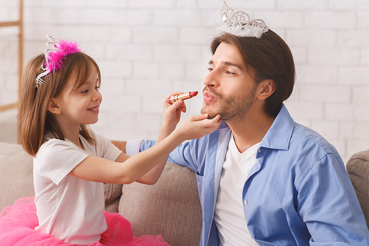 Daughter gives dad a makeover.